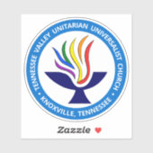 TVUUC Chalice Logo Medium Blue Circle Sticker (Vel)