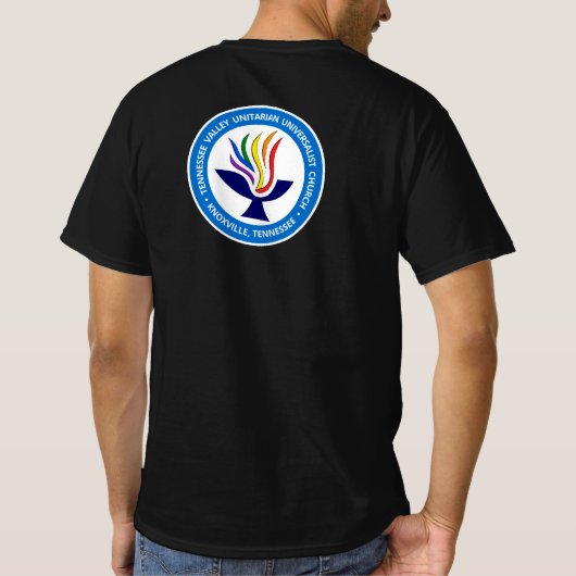 TVUUC Chalice Logo Medium Blue Circle T-shirt (Achterkant)