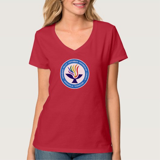TVUUC Chalice Logo Medium Blue Circle T-shirt (Voorkant)