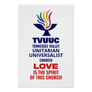 TVUUC Chalice Logo Symbool, Liefde is de Geest Perfect Poster