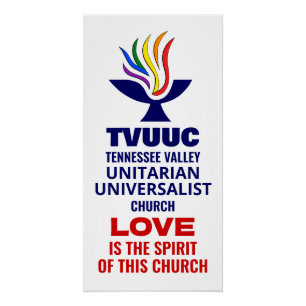 TVUUC Chalice Logo Symbool, Liefde is de Geest Perfect Poster