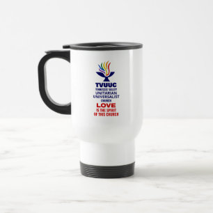 TVUUC Chalice Logo Symbool, Liefde is de Geest Reisbeker