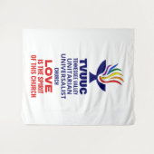 TVUUC Chalice Logo Symbool, Liefde is de Geest Wandkleed (Voorkant (horizontaal))