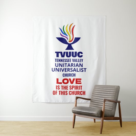 TVUUC Chalice Logo Symbool, Liefde is de Geest Wandkleed (In situ)