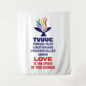 TVUUC Chalice Logo Symbool, Liefde is de Geest Wandkleed (Voorkant)