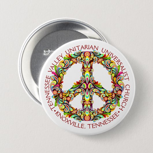 TVUUC, mooi vredessymbool Ronde Button 7,6 Cm (Voorkant /achterkant)