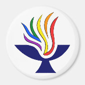 TVUUC Symbool Vlammende Kelk Logo Magneet (Voorkant)