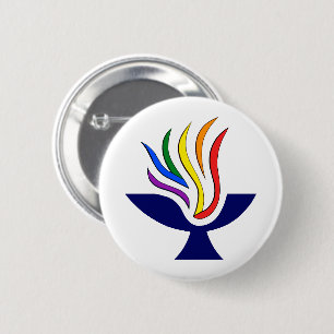 TVUUC Symbool Vlammende Kelk Logo Ronde Button 5,7 Cm