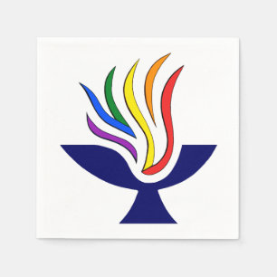 TVUUC Symbool Vlammende Kelk Logo Servet
