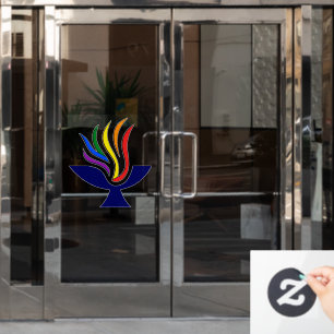 TVUUC Vlammende Kelk Logo Window Cling Raamsticker