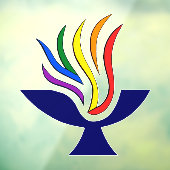 TVUUC Vlammende Kelk Logo Window Cling Raamsticker (Vel 3)