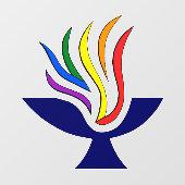 TVUUC Vlammende Kelk Logo Window Cling Raamsticker (Vel)