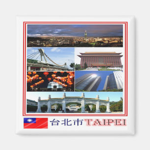 TW - Taiwan Formosa - Taipei - Collage Mosaic Magneet