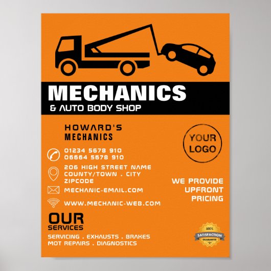 Tw Truck, Auto Mechanic & Repairs Adverteren Poster (Voorkant)