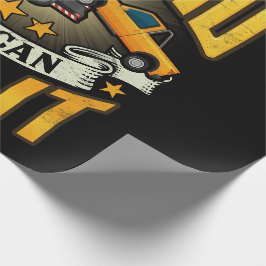 TW-vrachtwagenchauffeur kan niet stuiteren, maar k Cadeaupapier (Hoek)