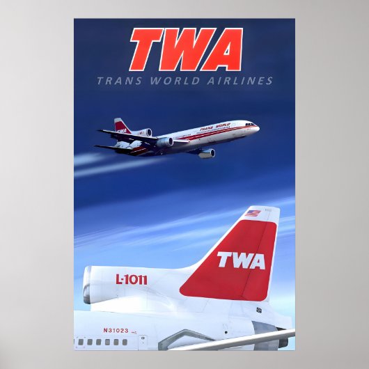 TWA Trans World Airlines Reisposter Lockheed Poster (Voorkant)