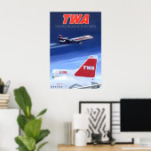 TWA Trans World Airlines Reisposter Lockheed Poster (Thuiskantoor)