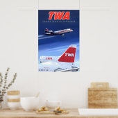 TWA Trans World Airlines Reisposter Lockheed Poster (Keuken)