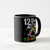 Twaalf 12 jaar autistisch Jongen Meisje Bday Autis Mok (Voorkant rechts)