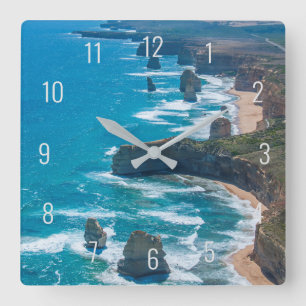 Twaalf apostelen Great Ocean Road Aerial Air Vierkante Klok