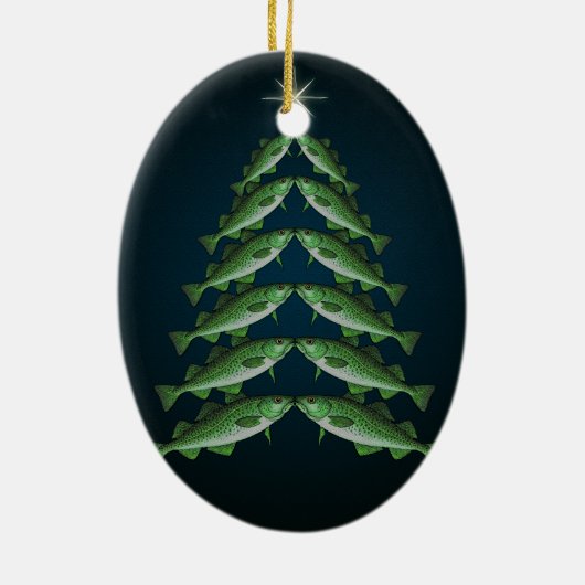 Twaalf bedden van kerstovalen keramisch ornament (Achterkant)