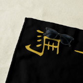 Twaalf Chinese Dierenriem Symbolen in Goud op Zwar Strandlaken (In situ)