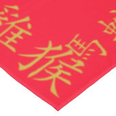 Twaalf Chinese Zodiac Symbolen in Goud op Rood | Tafelkleed (Gekanteld)
