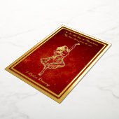 Twaalf dagen kerst, dames dansen folie feestdagenkaart (Gedraaid)