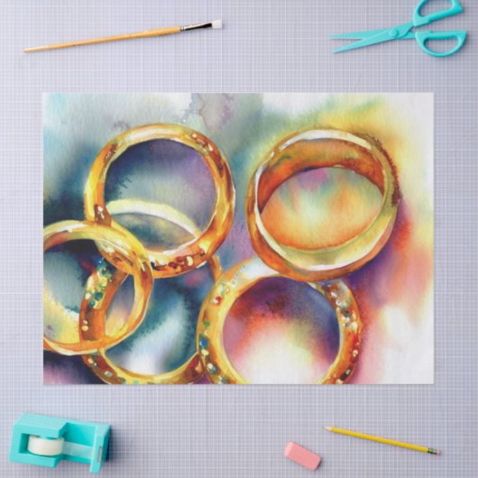 Twaalf dagen kerst: gouden ringen (D), Tissuepapier (Craft)