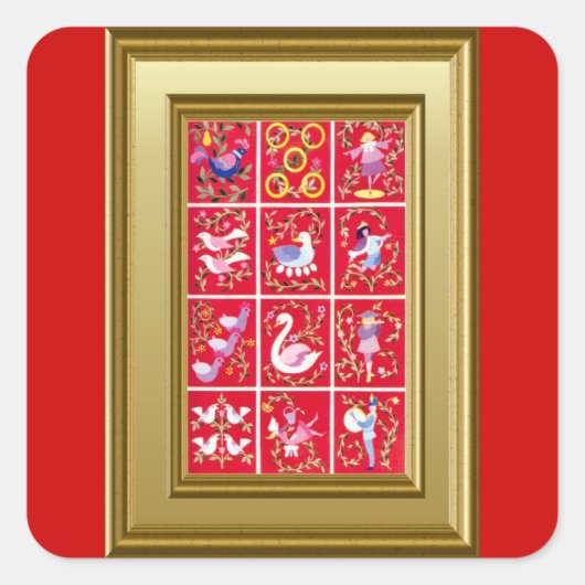 Twaalf dagen Kerst sticker (Voorkant)