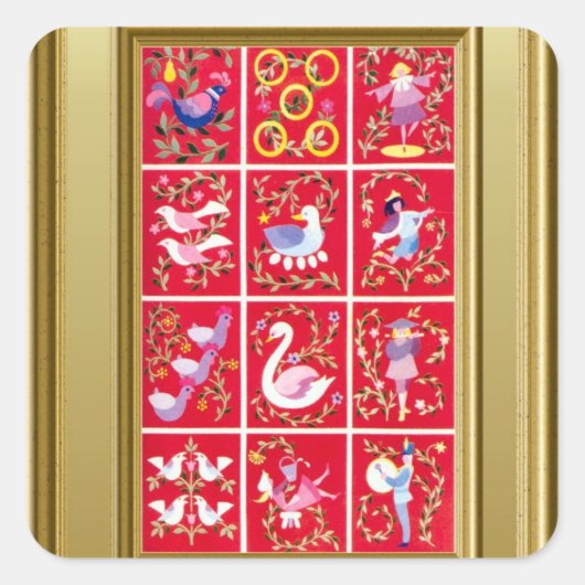 Twaalf dagen kerst, stickers (Voorkant)