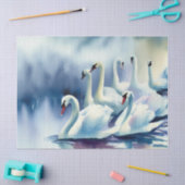 Twaalf dagen kerst: zwanen A-zwemmen (A), Tissuepapier (Craft)