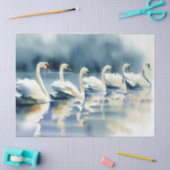 Twaalf dagen kerst: zwanen A-zwemmen (B), Tissuepapier (Craft)