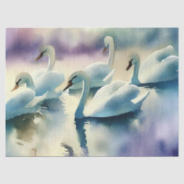 Twaalf dagen kerst: zwanen A-zwemmen (C), Tissuepapier