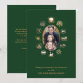 Twaalf Dagen Kerstfoto groen wenskaart Kaart (Voorkant / Achterkant)