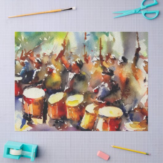 Twaalf dagen Kerstmis: Drummers Drummen (A), Tissuepapier (Craft)