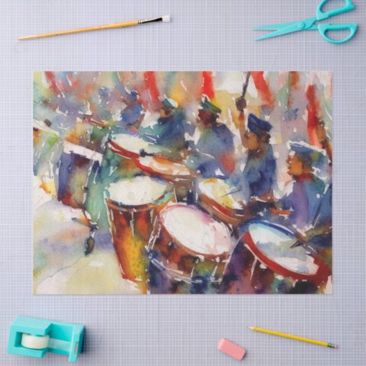 Twaalf dagen Kerstmis: Drummers Drummen (C), Tissuepapier (Craft)