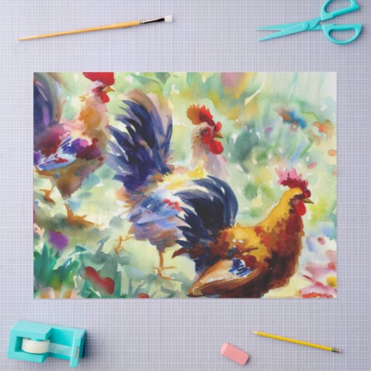 Twaalf dagen Kerstmis: Franse hennen (B), Tissuepapier (Craft)