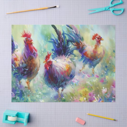 Twaalf dagen Kerstmis: Franse hennen (C), Tissuepapier (Craft)