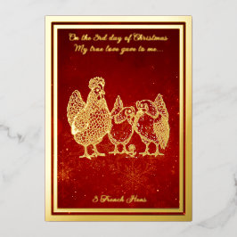Twaalf dagen Kerstmis, Franse kippen Folie Feestdagenkaart