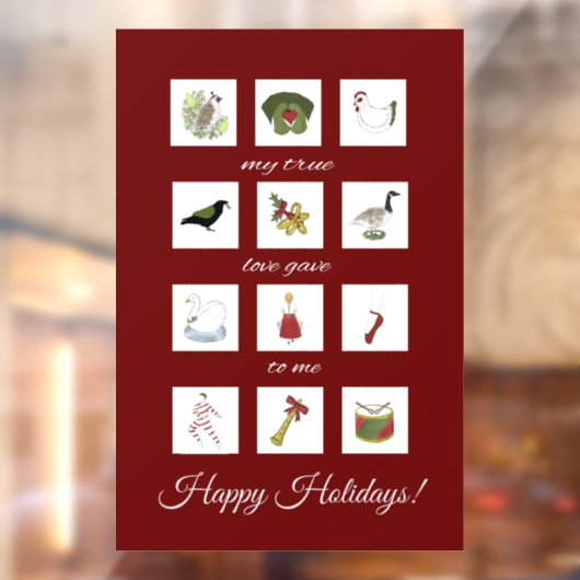 Twaalf dagen Kerstmis mijn ware liefde Raamsticker (Vel 2)