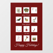 Twaalf dagen Kerstmis mijn ware liefde Raamsticker (Vel)