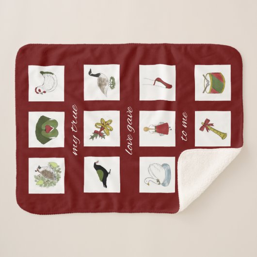 Twaalf dagen Kerstmis mijn ware liefde Sherpa Deken (Voorkant (horizontaal))