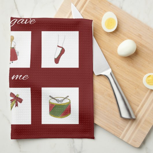 Twaalf dagen Kerstmis mijn ware liefde Theedoek (Quarter Fold)