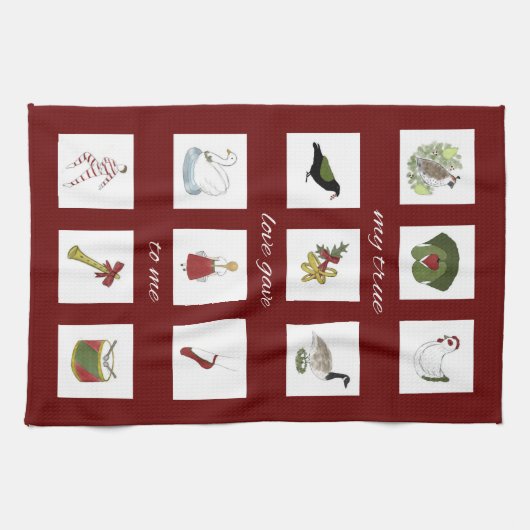 Twaalf dagen Kerstmis mijn ware liefde Theedoek (Horizontaal)