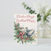 Twaalf Dagen Kerstmis Print Feestdagenkaart (Staand voorkant)