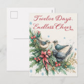 Twaalf Dagen Kerstmis Print Feestdagenkaart (Voorkant / Achterkant)