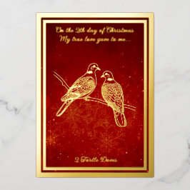 Twaalf dagen Kerstmis, Turtle Doves Folie Feestdagenkaart