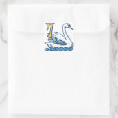 Twaalf dagen Kerstmis - Zeven zwemmen a-zwemmen Vierkante Sticker (Tas)