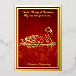 Twaalf dagen Kerstmis, Zwemmen en Zwemmen Folie Feestdagenkaart